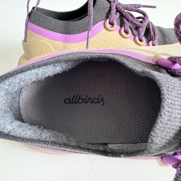 Allbirds Trail Runner Sneaker Hazy Beige Tan Purple Performance Comfort Mens 8 - Picture 9 of 11